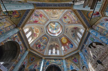 Dome interior of the newly built Cathedral dedicated to the Saviors Transfiguration in Pochayiv Lavra, Ternopil region, Ukraine