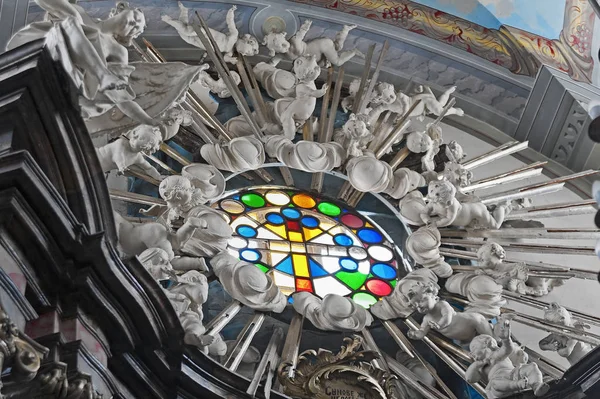 Buchach Ukraine Mars 2018 Composition Sculpturale Qui Brille Dans Église — Photo