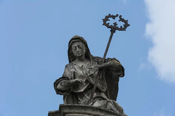 Sculpture Sommet Des Portes Doubles Avant Cathédrale Gréco Catholique Saint — Photo