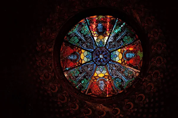 Katto Lasimaalauksia Armenian Katedraali Neitsyt Marian Lviv Ukraina — kuvapankkivalokuva