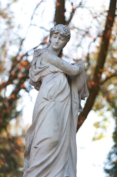 Old female sculpture in Lviv, Ukraine