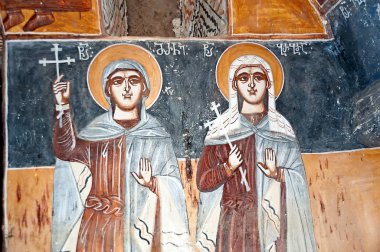 Gürcistan 'daki Gelati Bakiresi' nin Doğumu Katedrali 'nin içi.