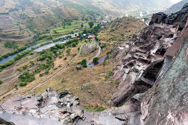 Vista Hacia Valle Desde Ladera Vardzia Akhaltsikhe Georgia — Foto de Stock