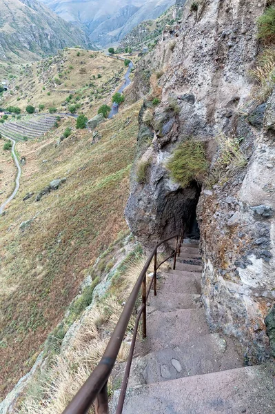 Doorgang Binnen Berg Vardzia Akhaltsishe Georgië — Stockfoto
