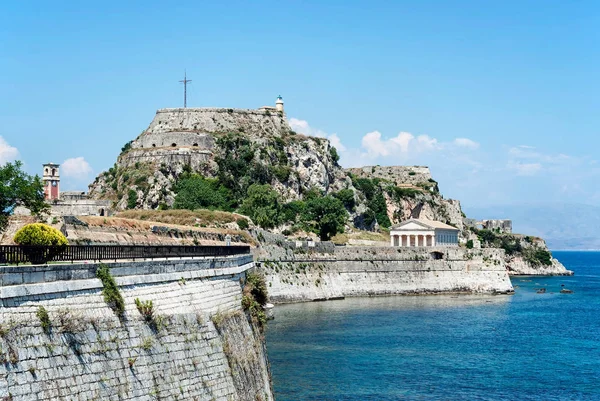 Ein Teil Der Verteidigungsanlagen Der Stadt Korfu Auf Der Insel Stockbild