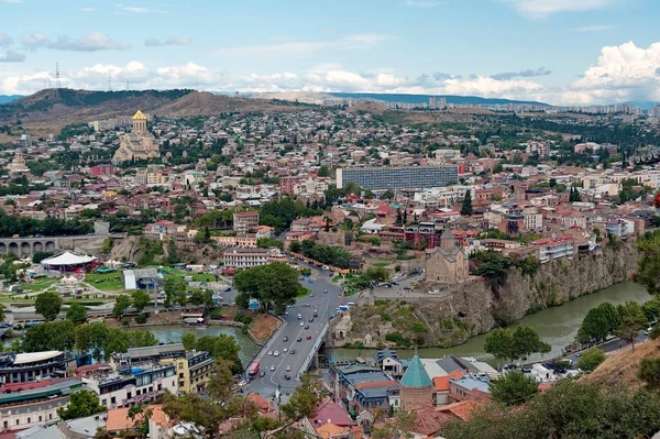 Panorama Aéreo Tbilisi Geórgia — Fotografia de Stock