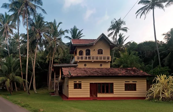 Het Kleine Gebouw Koloniale Stijl Unawatuna Dorp Sri Lanka Stockafbeelding