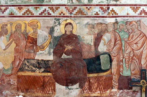 Mural Church Virgin Blessed Gelati — стокове фото