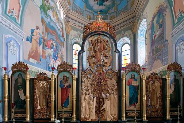 Altar Iglesia San Nicolás Iglesia Transfiguración Del Krekhiv Distrito Lviv —  Fotos de Stock