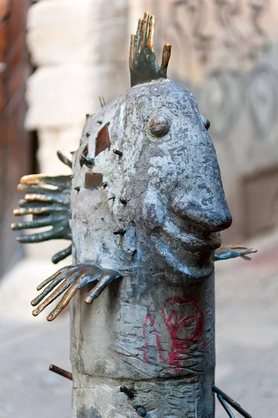 Scultura Del Pesce Che Ride Lviv Ucraina — Foto Stock