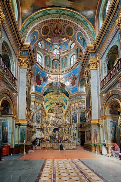 Interno Della Santa Dormizione Pochayiv Lavra Pochayiv Ucraina — Foto Stock