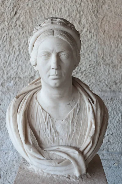 Busto Mulher Stoa Attalos Agora Antigo Atenas Greece — Fotografia de Stock