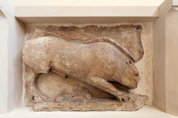Scena Dal Mito Del Cinghiale Calydonian Museo Archeologico Delfi Grecia — Foto Stock
