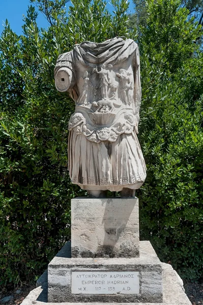 Statue Empereur Hadrien Agora Athénienne Grèce — Photo
