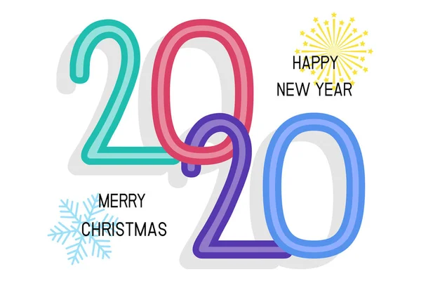 Feliz Año Nuevo 2020 Tarjeta Felicitación Concepto Ilustración Vectorial Para Gráficos vectoriales
