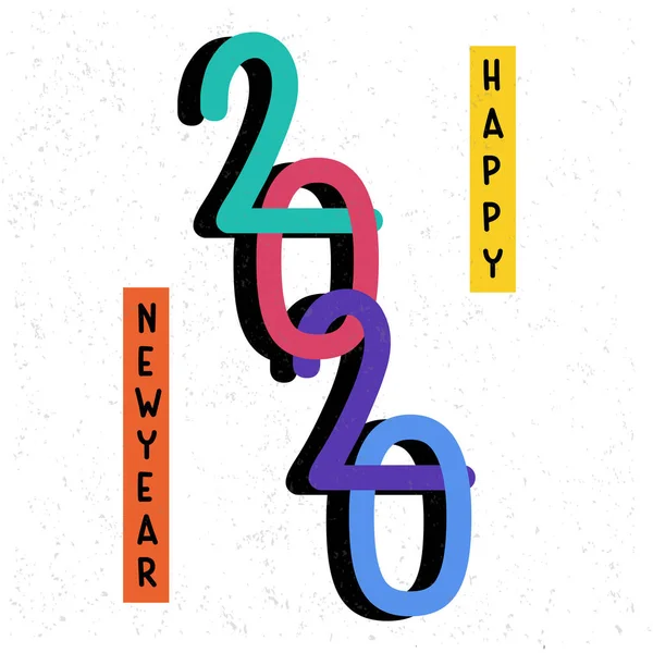 Feliz Año Nuevo 2020 Tarjeta Felicitación Concepto Ilustración Vectorial Para Ilustraciones de stock libres de derechos
