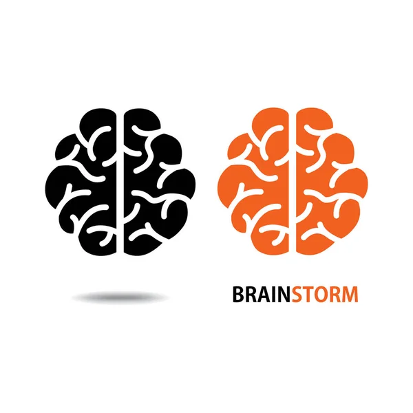 Vector Icono Del Cerebro Sobre Fondo Blanco — Vector de stock