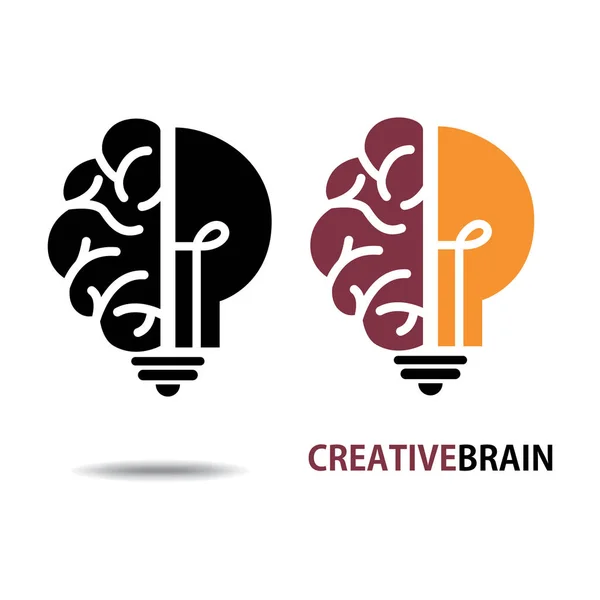 Design Conceptual Brain Vector Illustration White Background — Stock Vector