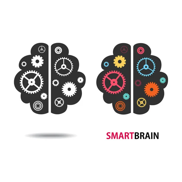 Design Conceptual Brain Vector Illustration White Background — Stock Vector