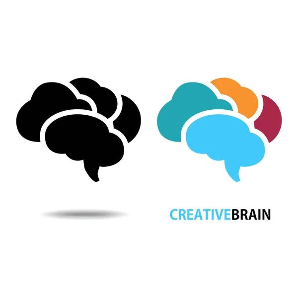デザインの概念脳 白い背景のベクトルイラスト — ストックベクタ