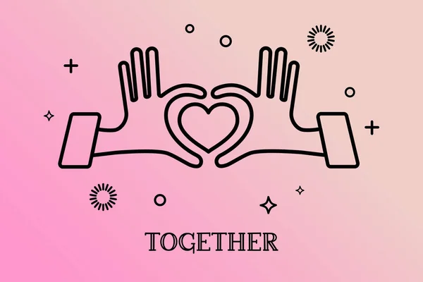 Hands Form Heart Hands Together Reletionship Concept Vector — Stock Vector