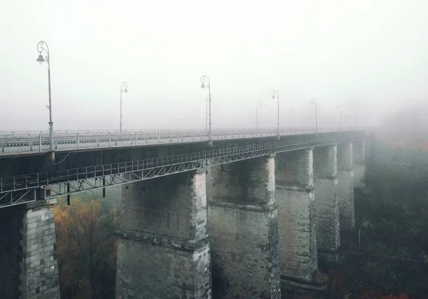 Puente Casco Antiguo Sobre Cañón Día Nublado Opaco Kamenets Podolsky — Foto de Stock