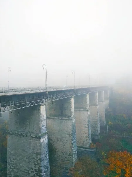 Bridge Old Town Canyon Dull Foggy Day Kamenets Podolsky Ukraine — Stock Photo, Image