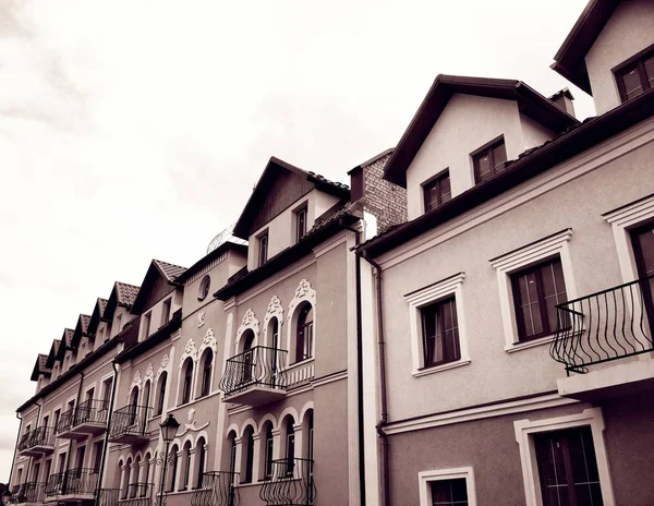 Ansicht Der Fassaden Der Gebäude Stil Des Mittelalters Der Altstadt — Stockfoto