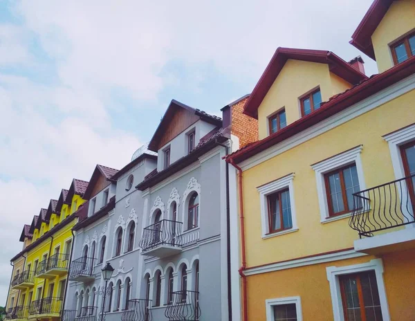 View Facades Buildings Style Middle Ages Old Town Kamenets Podolsky — Stock Photo, Image