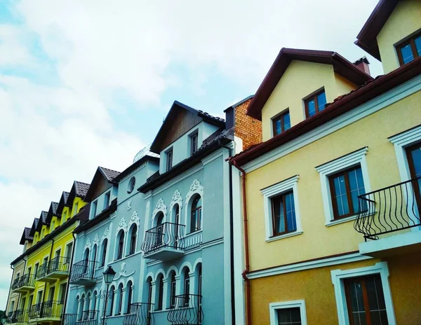 View Facades Buildings Style Middle Ages Old Town Kamenets Podolsky — Stock Photo, Image