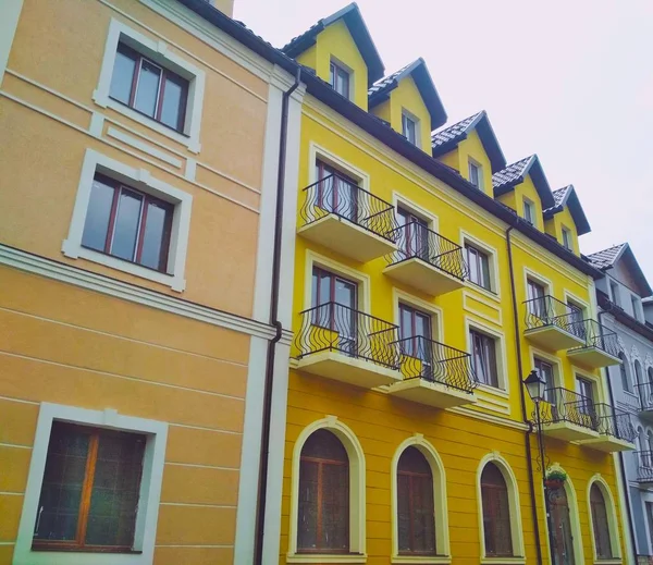 View Facades Buildings Style Middle Ages Old Town Kamenets Podolsky — Stock Photo, Image