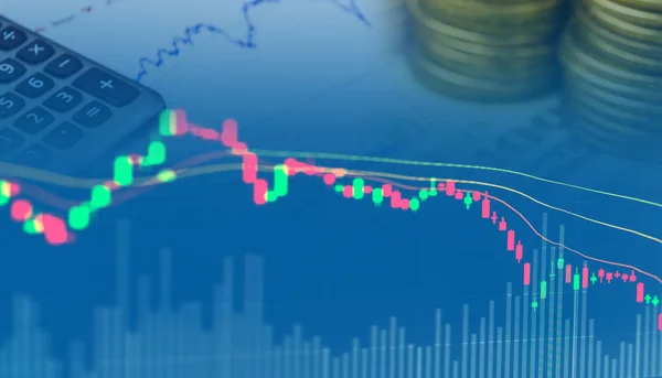 La doble exposición de la inversión en acciones — Foto de Stock