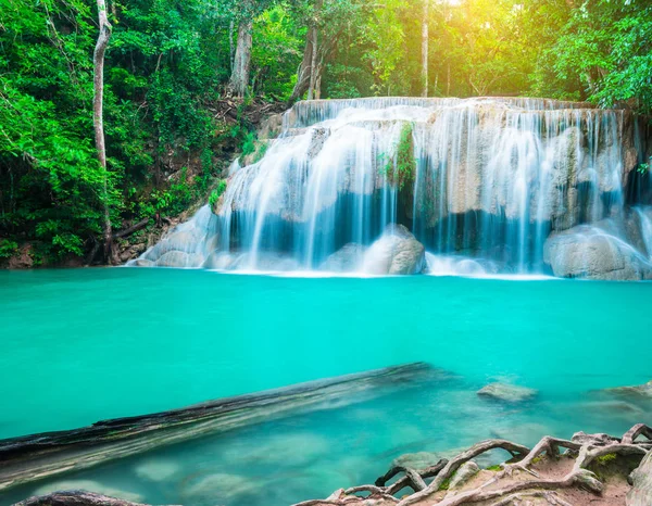 The beautiful waterfall in the jungle