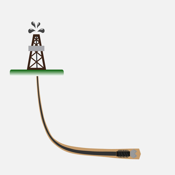 Directional Drilling oil well vector illustration