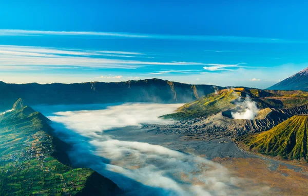 Bromo Vulkan Bei Sonnenaufgang Die Herrliche Aussicht Auf Bromo Indonesien — Stockfoto
