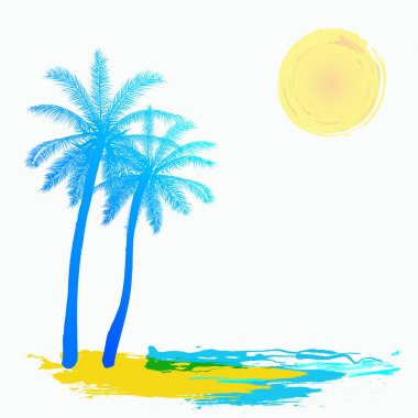 Hindistan cevizi ağacı ile yaz Tema arka plan