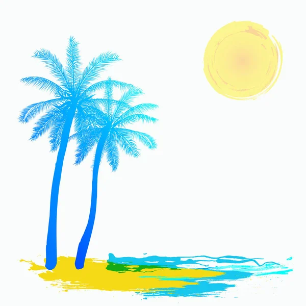 夏季主题背景椰树 — 图库矢量图片