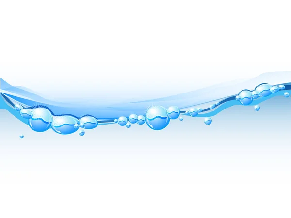 Vector wave transparant wateroppervlak met bubble — Stockvector