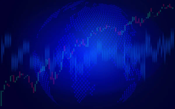 Concept Futuriste Économie Mondiale Adapté Technologie Financière Mondiale Tendances Économiques — Image vectorielle