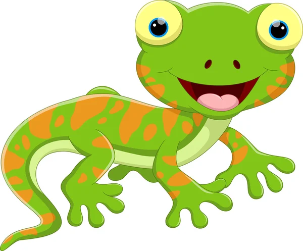 Lindo lagarto dibujos animados — Vector de stock