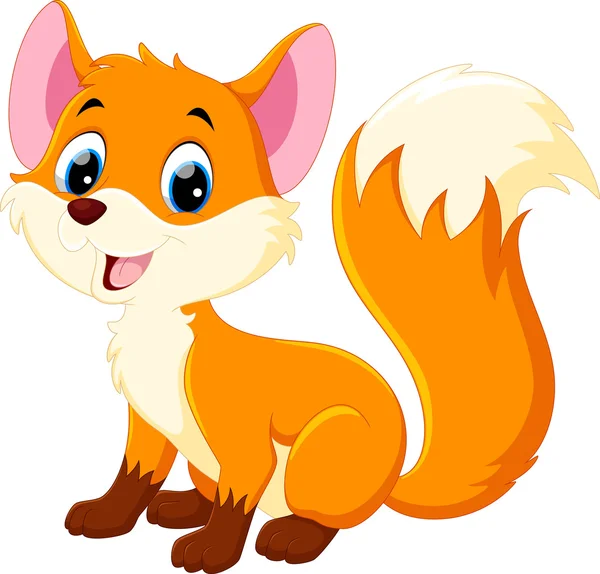 Cute baby fox cartoon — Stock Vector