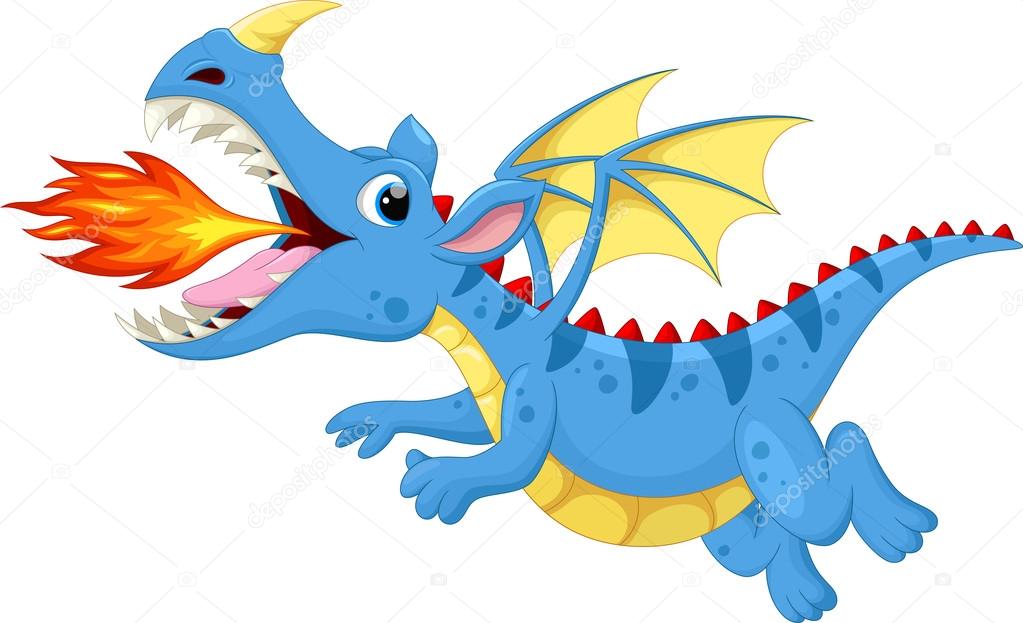 Cute dragon with fire Stock Vector Image by ©irwanjos2 #127386294