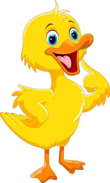 Lindo pato de dibujos animados — Vector de stock