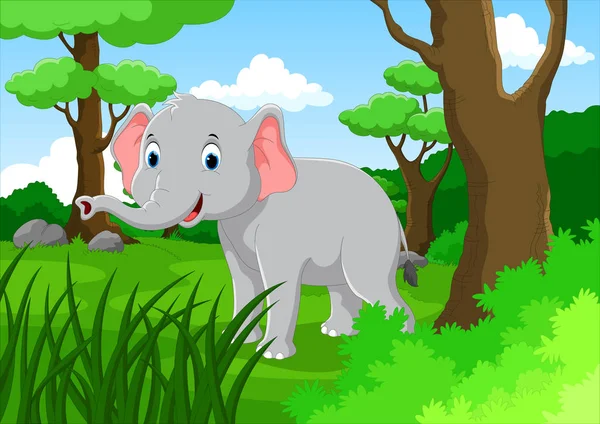Šťastný slon kreslený — Stockový vektor