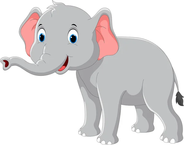 Desenhos animados de elefante feliz — Vetor de Stock