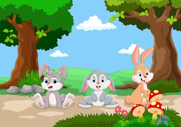 可爱的卡通小兔子 — 图库矢量图片