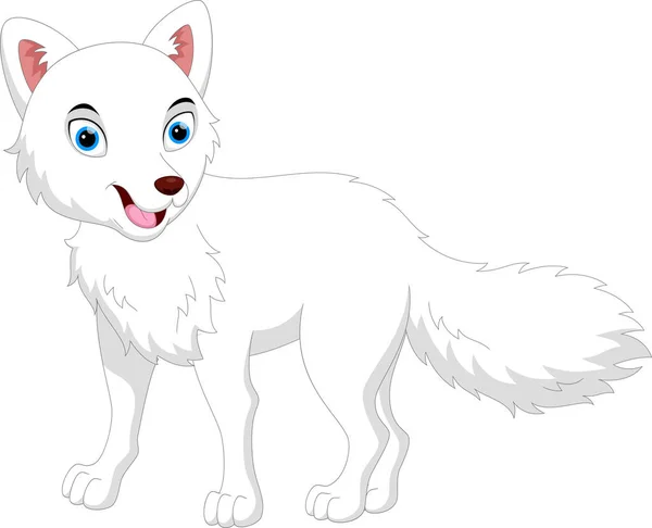 Bonito dibujo animado Arctic Fox — Vector de stock