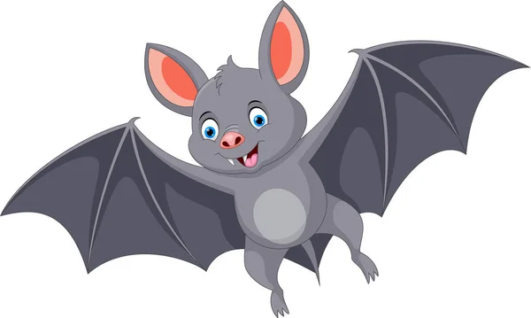 Feliz morcego desenho animado voando —  Vetores de Stock