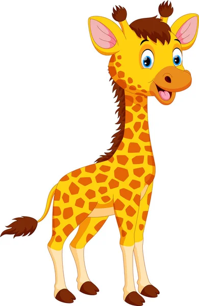 Carino giraffa cartone animato — Vettoriale Stock