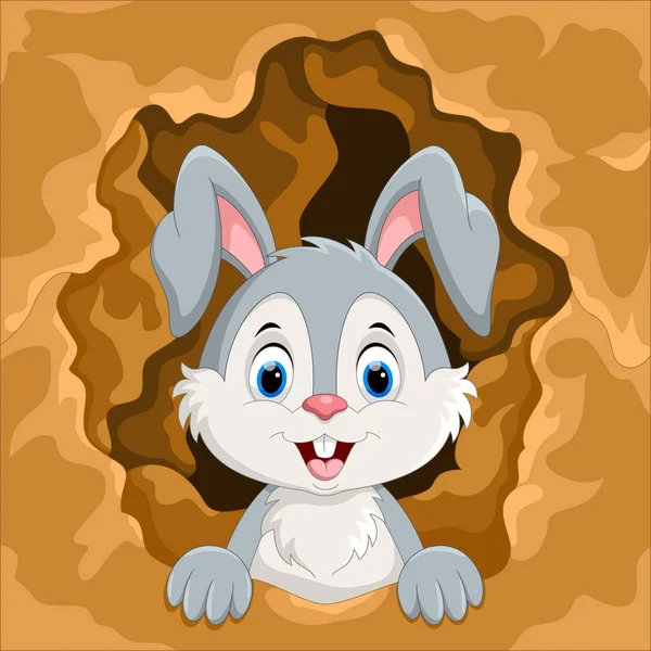 可爱的兔子出洞 — 图库矢量图片